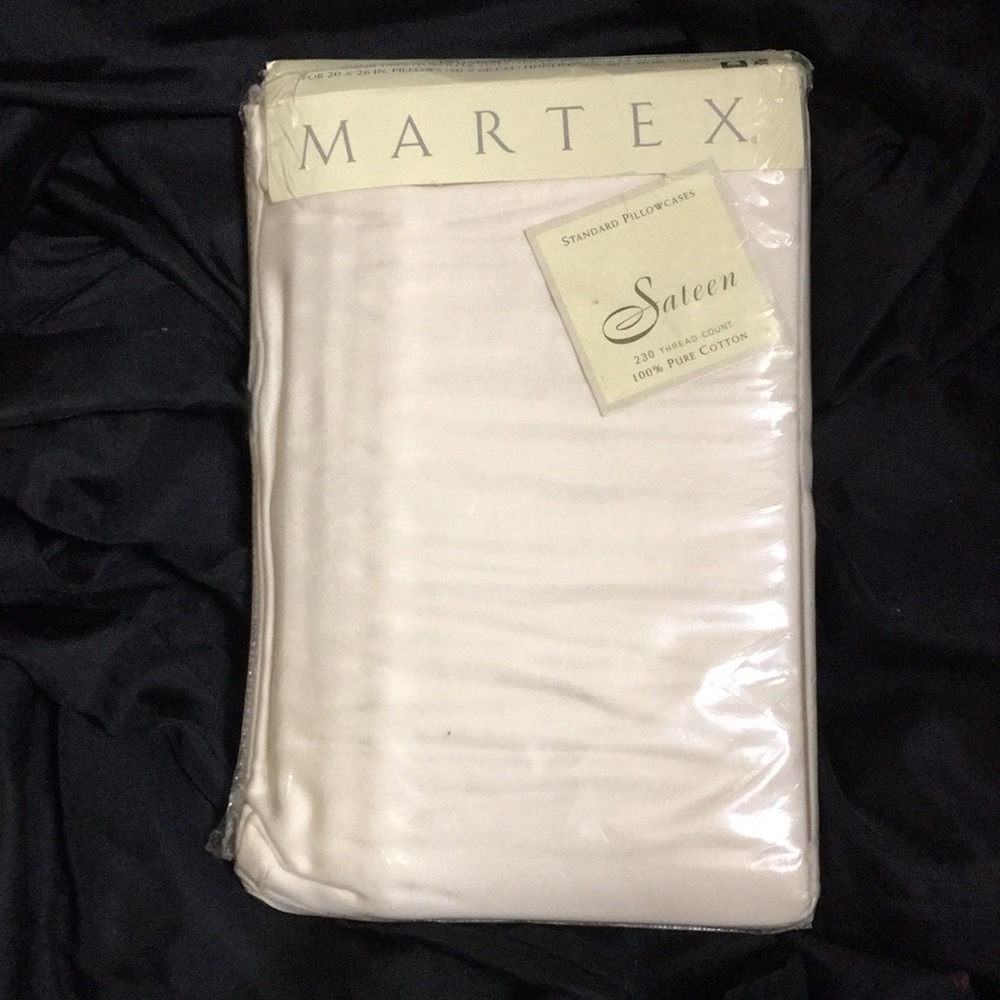 MARTEX Ivory Standard Pillowcases SATEEN Cotton